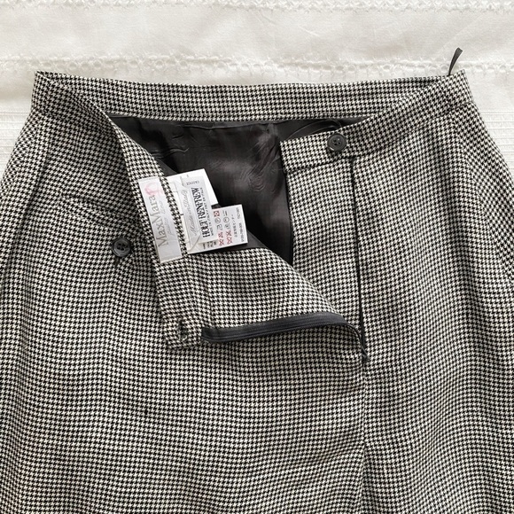 MAX MARA PURO LINO LINEN BLACK WHITE HOUNDSTOOTH PENCIL SKIRT - 6 - Picture 10 of 10